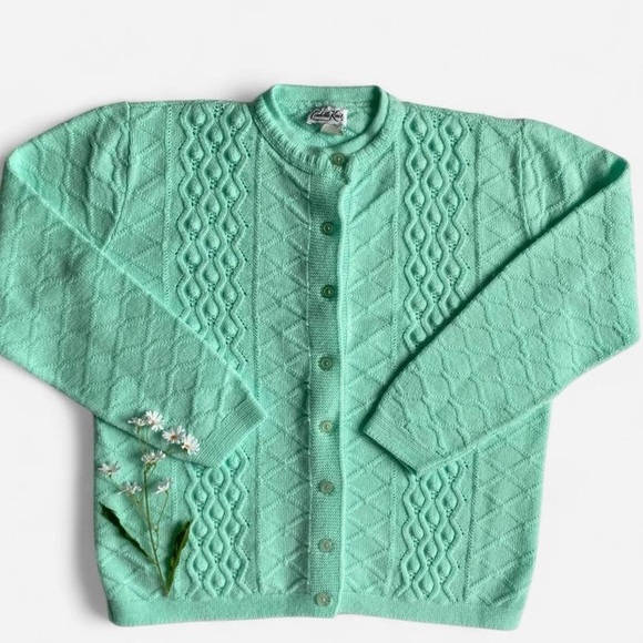 Cuddle Knit Sweaters - SOLDVintage 80s mint cardiganSOLD
